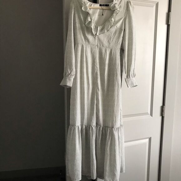 NASTY GAL POLKA DOT RUFFLE MIDI DRESS - Picture 2 of 4